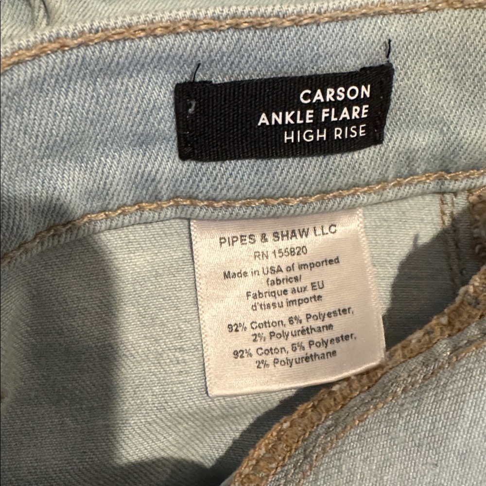 Veronica Beard Carson High Rise Flare Ankle Jeans Light Wash Aspen Size 28 - Picture 4 of 7